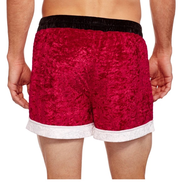 Green Velvet  Elf Shorts with Jingle Bells and Santa  shorts size XL NEW - Picture 4 of 7